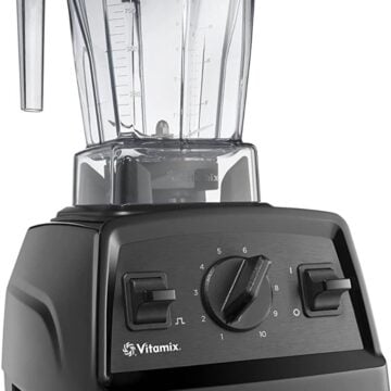 Fully assembled Vitamix blender.