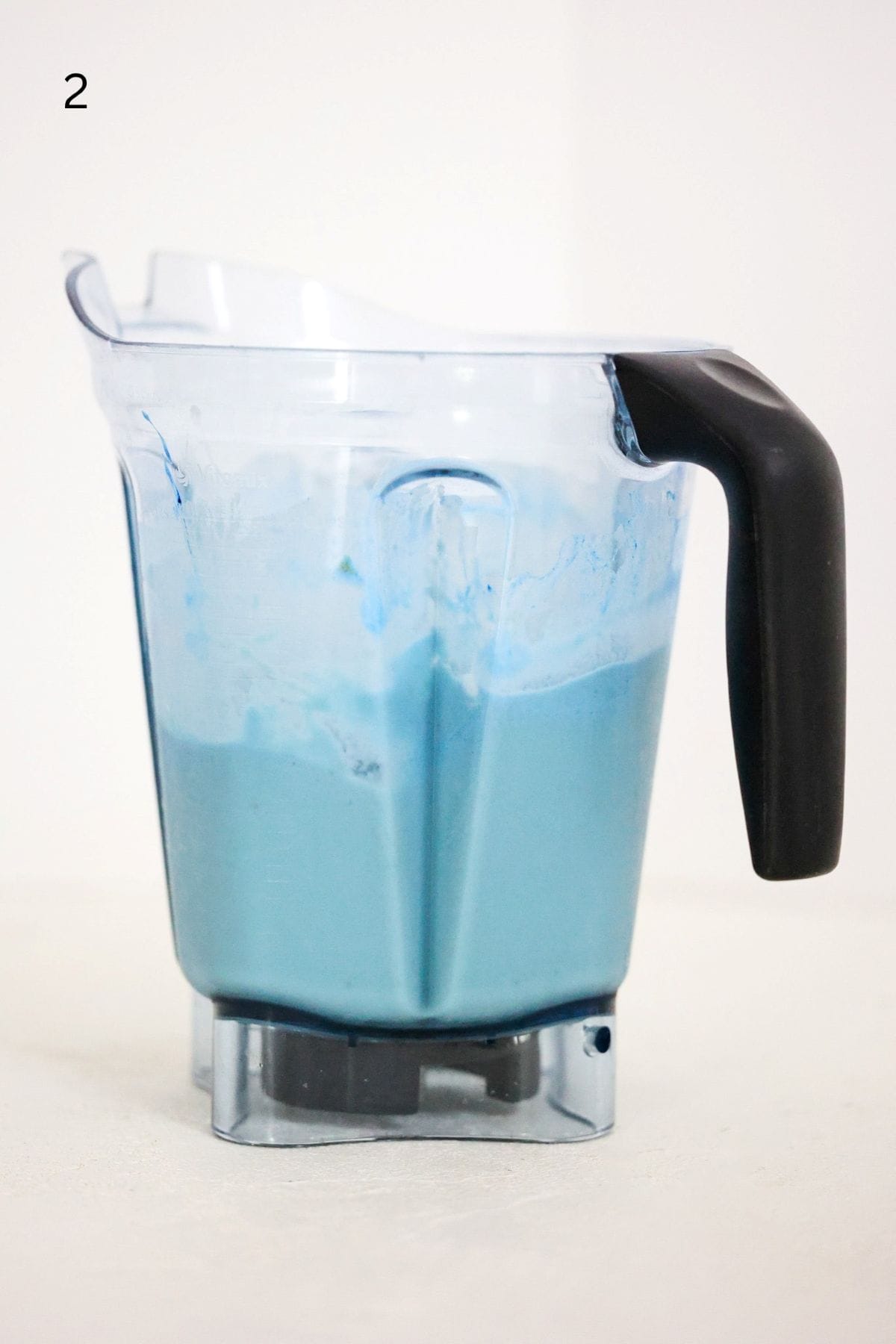 Blue spirulina smoothie bowl in a Vitamix blender.