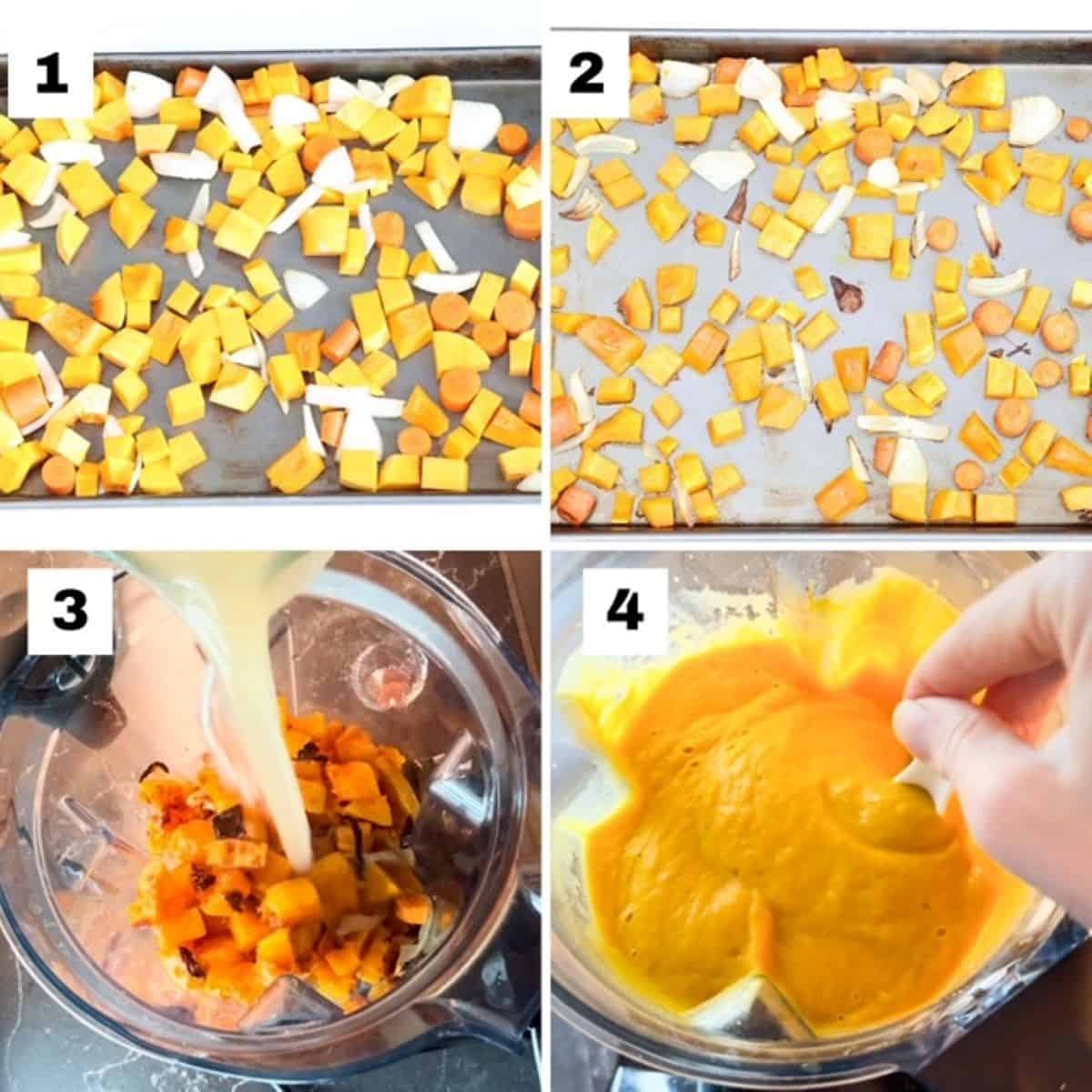 How to make roasted carrot butternut squash soup in a Vitamix.