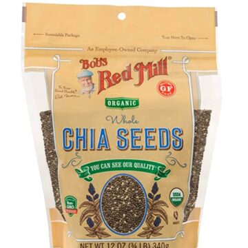 One package of Bob's Red Mill Chia Seeds. Image taken from amazon.com.